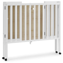 Delta Children Lee Portable Folding Mini Crib with 1.5 - Inch Mattress - Greenguard Gold Certified, Bianca White