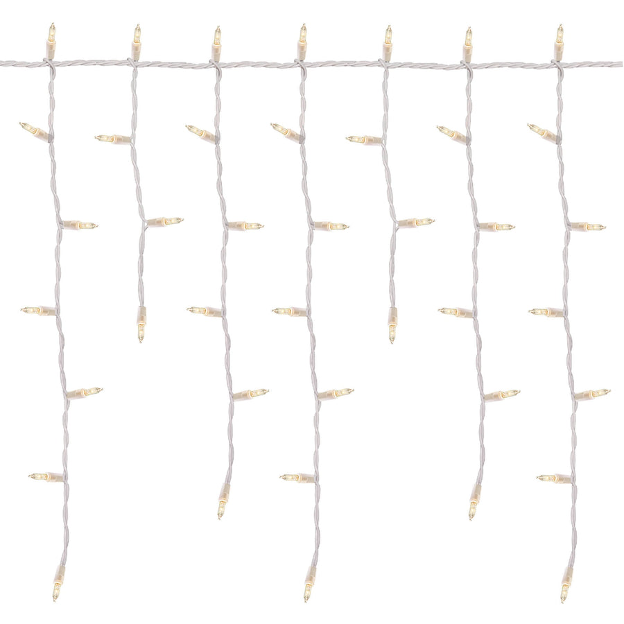 Holiday Time Clear Icicle Christmas Lights with Wire - White - 19 ft