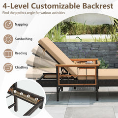 Tangkula Lounge Chair Outdoor with Soft Cushions for Outside