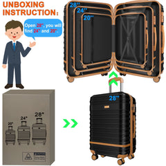 5 Piece Luggage Sets and Travel Duffel Bag, ABS Hardshell Hardside Checked Luggage with TSA Lock and Double Spinner Wheels Suitcase, Deep Blue