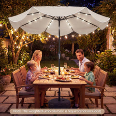 Tangkula 9 FT Solar Patio Umbrella with Base Included