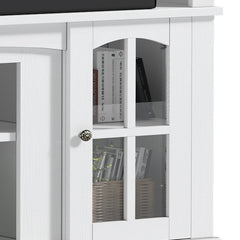 Dextrus Farmhouse LED TV Stand for Tvs up to 65'', Wood TV Media Console Entertainment Center for Living Room, White