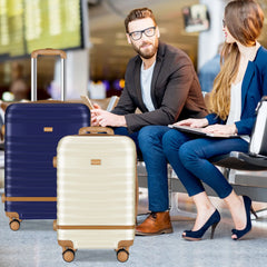 5 Piece Luggage Sets and Travel Duffel Bag, ABS Hardshell Hardside Checked Luggage with TSA Lock and Double Spinner Wheels Suitcase, Deep Blue