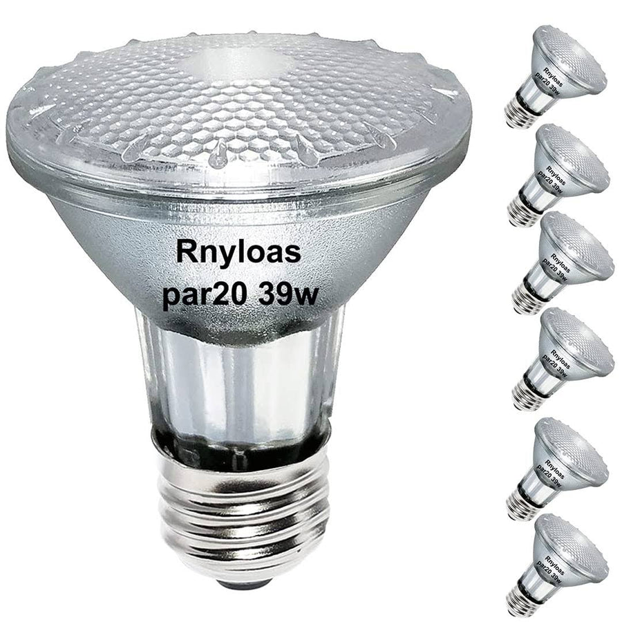 H&Z PAR20 Flood 39W 120V 480 Lumens, High Output 6 Pack 39W PAR20 Halogen Bulb (equivalent PAR20 50W Halogen Bulb), Long Last
