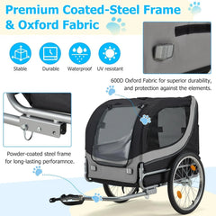 AECOJOY Dog Bike Trailer, Large 57'' Pet Bicycle Carrier for Small and Medium Dogs