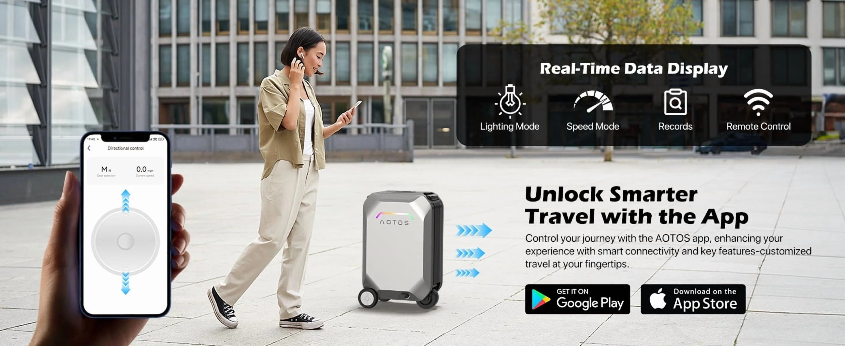 L2 - S Smart Rideable Luggage, Foldable Electric Scooter Suitcase, 6.2 Mph Max Speed, 6.2 - Mile Range, Lightweight Portable Design for Travel & Commute