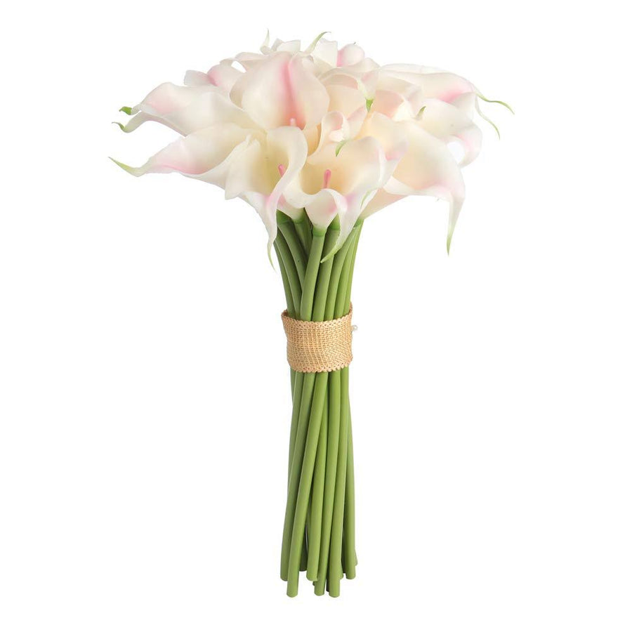 Easin Calla Lily Bridal Bouquet Wedding Flowers 20 Pcs A Set Artificial Flowers Home Decor Real Touch (Pink)