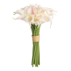 Easin Calla Lily Bridal Bouquet Wedding Flowers 20 Pcs A Set Artificial Flowers Home Decor Real Touch (Pink)