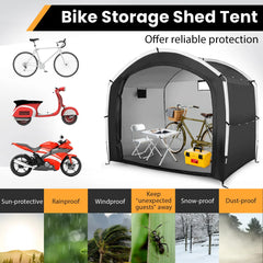 Tangkula Outdoor Portable Bicycle Storage Shelter Tent for 5 Bikes with 210D Oxford Fabric