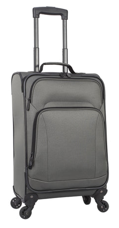 Protege 5 Piece Spinner Luggage Set, Includes 28 in Checked, 24 in Checked Bags, 20 in Carry - on, 15 in Boarding Tote and Matching Utility Bag, All Ages, Grey