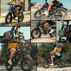 20" Fat Tire Electric Bike for Adults, 1500W Peak Adults Ebike, 48V 15ah Battery Electric Mountain Bike UL2849