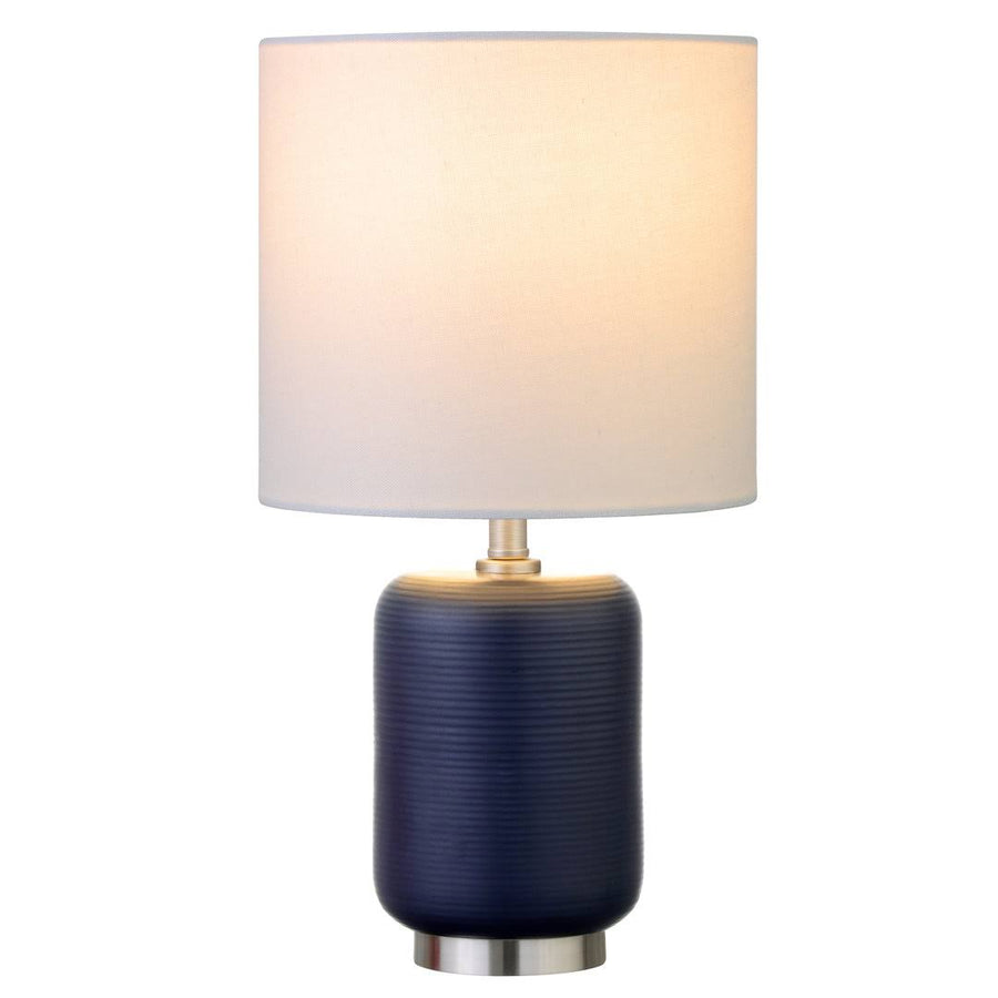 Gracie Ceramic Table Lamp Base Color: Matte Navy/Brushed Nickel