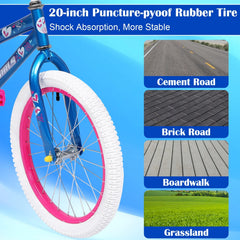 Vebreda 20 in Kids Bike Bicycle for 8 - 12 Years Old Kids, Blue