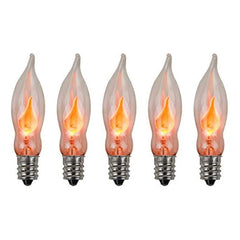 Creative Hobbies A101 Flicker Flame Light Bulb -3 Watt, 130 Volt, E12 Candelabra Base, Flame Shaped, Nickel Plated Base,- Dances