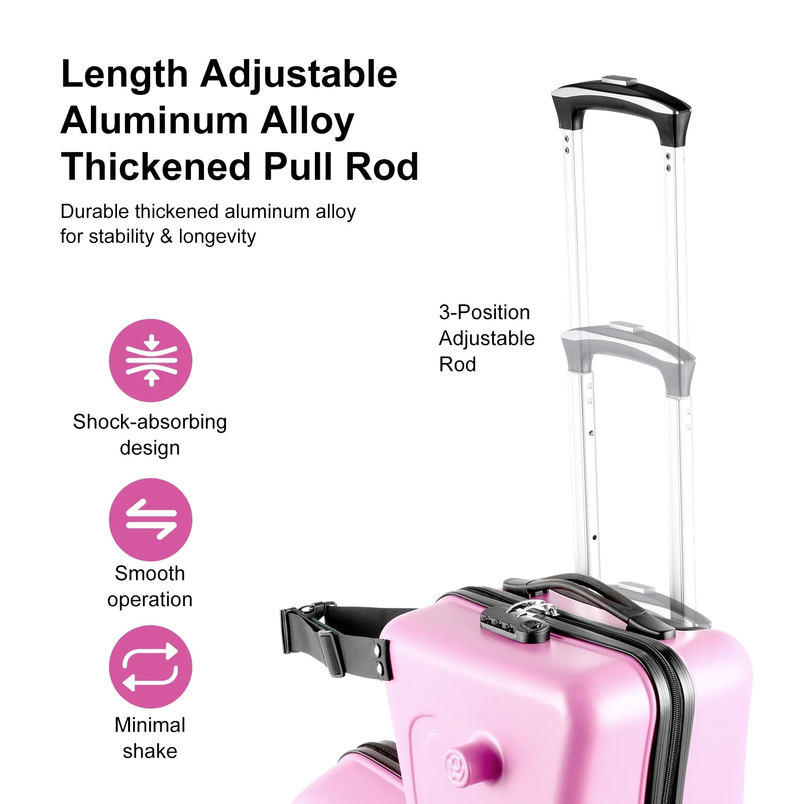 20" Children'S Ride - on Luggage with Safety Belt Matte Finish, Silent Wheels, Spacious Compartment for Ages 3 - 12 Travel Suitcase