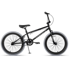 Cubsala 20 in Kids BMX Bike Freestylefor Age 6 - 14 Years Old Boys Girls with 4 Pegs, Black with Red Tires