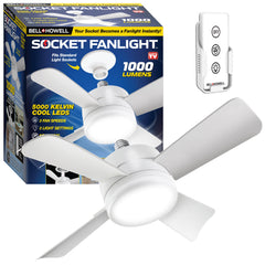 Bell + Howell Light Socket Ceiling Fan & Light