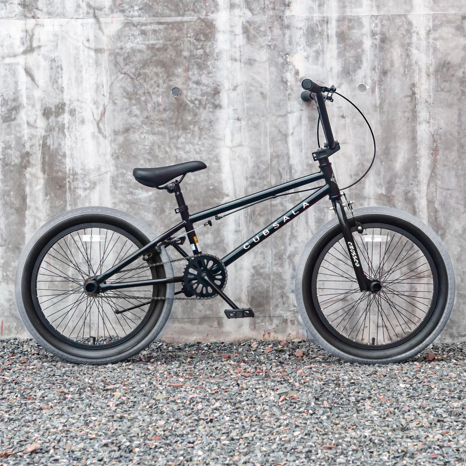 Cubsala 20 in Kids BMX Bike Freestylefor Age 6 - 14 Years Old Boys Girls with 4 Pegs, Black with Red Tires