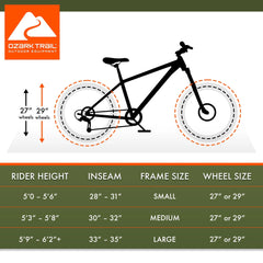 Ozark Trail 24" Glide Mountain Bike, 8 Speed, Black, Teen, Unisex
