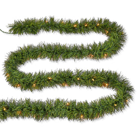 Holiday Time Pre-Lit Soft Artificial Clear Incandescent Christmas Garland Lights - 25 ft