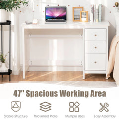 Computer Desk Study Writing Desk Home Office Workstation with 3 Drawers Black