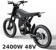 Ridingtimes GT73 Electric Motorbike 2400W 48V 18.2ah*2 Electric BIKE with 25" Tires Digital Screen Carbon Steel, BLACK