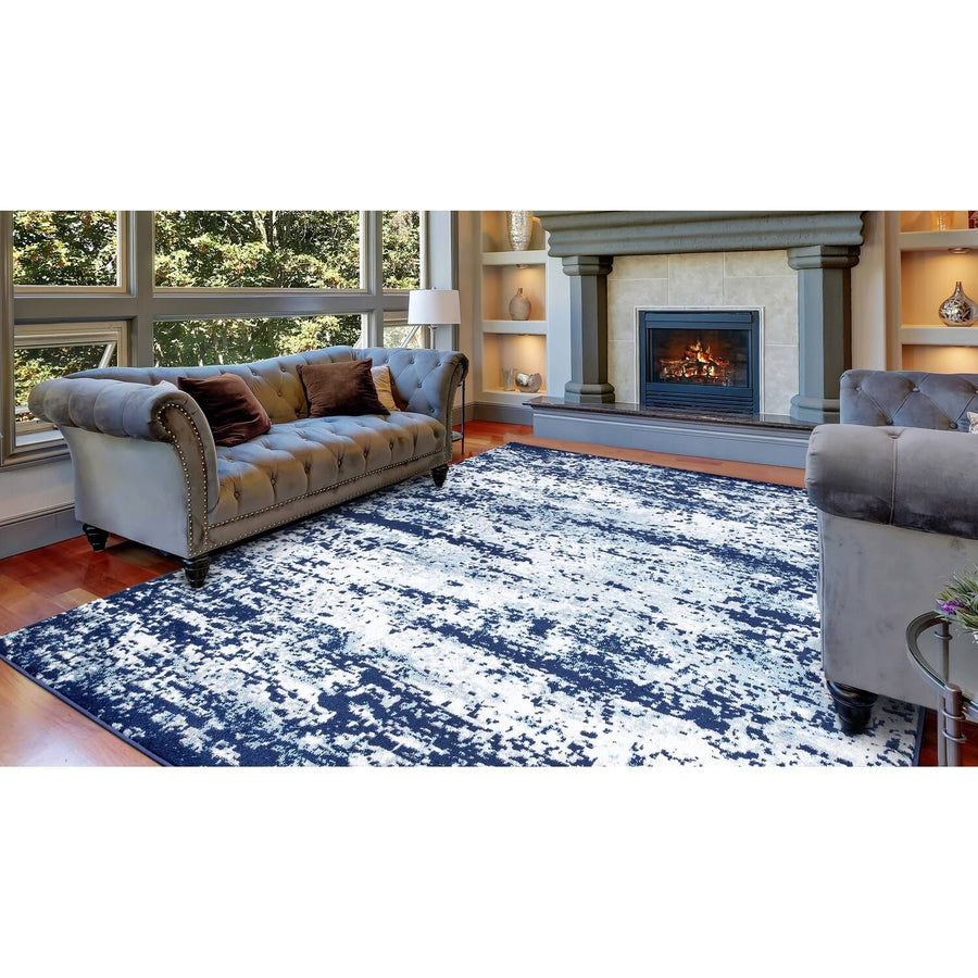 Concord Global Trading 69553 3 x 4 ft. Jefferson Abstract Rectangle Area Rug Navy