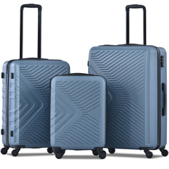 3 Piece Blue Luggage Travel Set, 20" 24" 28" Carry on Luggage with Spinner Wheels, Lightweight Hard Case Luggage Travel Suitcase Christmas Gifts for Business Trip Holiday Travel Cruise