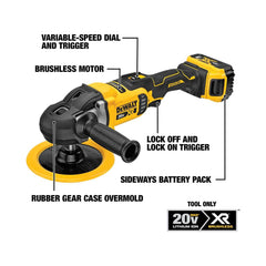 DEWALT 20V Max* XR Cordless Polisher, Rotary, Variable Speed, 7 - Inch, 180 Mm, Tool Only (DCM849B) C30