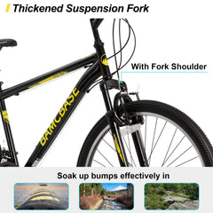 Hiland 26 27.5 29 in Mountain Bike, Mens Womens MTB with 21 Speeds, High - Tensile Steel Frame, V Brake, Hardtail Bicycle for Adults