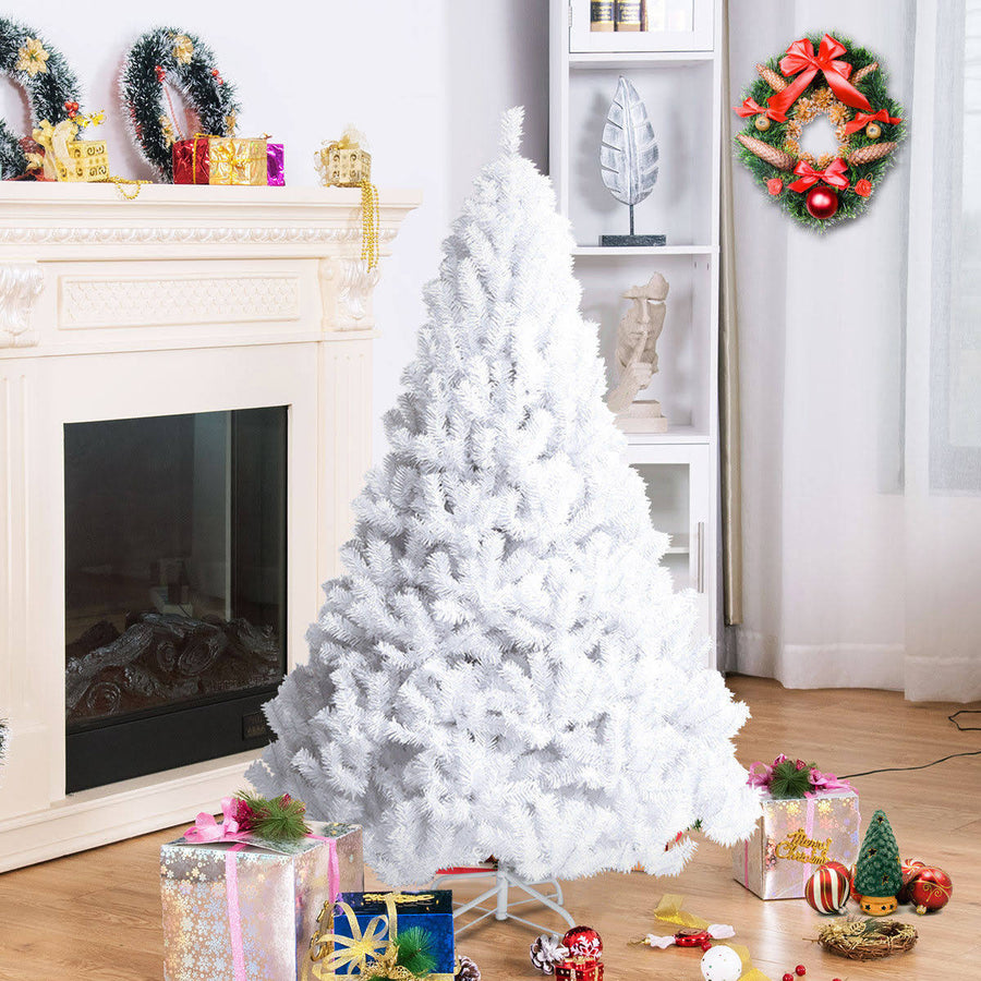 Costway 5ft Artificial PVC Christmas Tree w/Stand Holiday Season Indoor Outdoor White