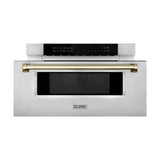 ZLINE Autograph Edition 30" 1.2 Cu. ft. Built-In Microwave Drawer Stainless Steel with Gold Accents