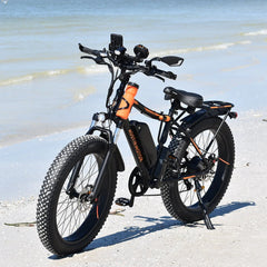 Aostirmotor Electric Mountain Bike, 48V 13AH Removable Lithium Battery 750W Ebike with Rack, 26" 4.0 in Fat Tire Bike, Electric Bicycle for Adults(Black)