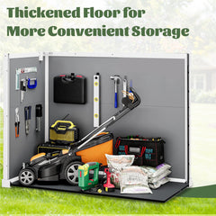 41 Cu.ft Outdoor Shed, Horizontal All - Weather Resin Storage Shed, Resistant Tool Shed for Storage of Bike/Trash Cans/Garden Tools/Lawn Mowers, 55.9"l x 29.52"w x 43.3"h Gray