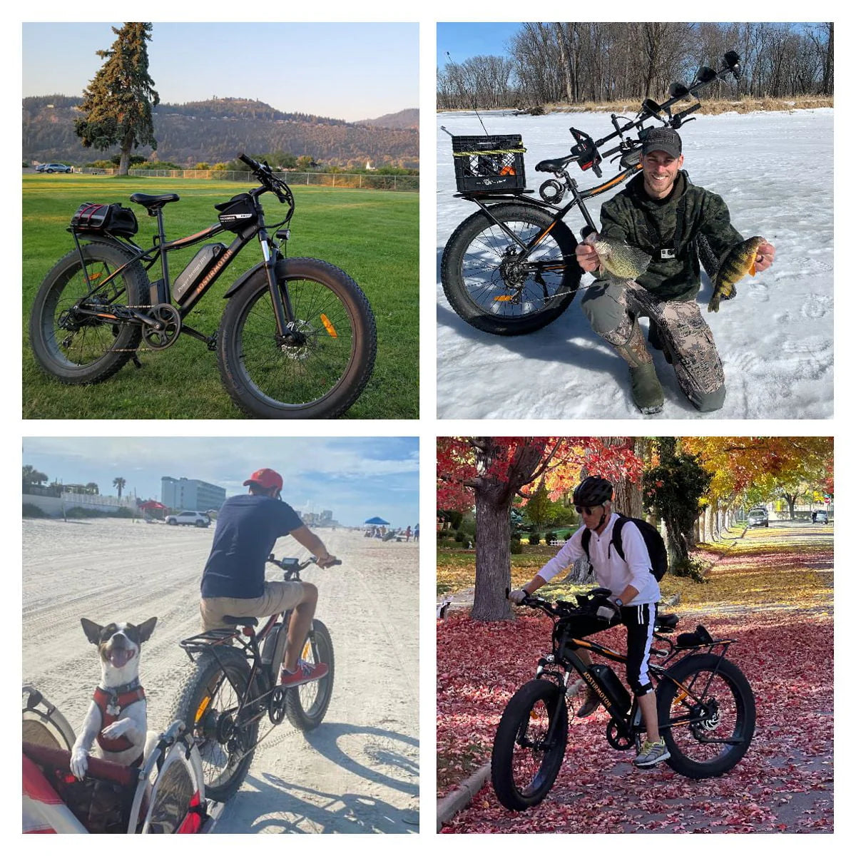 Aostirmotor Electric Mountain Bike, 48V 13AH Removable Lithium Battery 750W Ebike with Rack, 26" 4.0 in Fat Tire Bike, Electric Bicycle for Adults(Black)