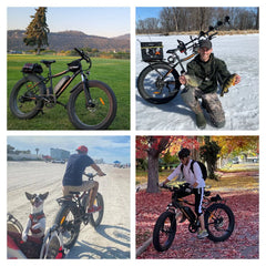 Aostirmotor Electric Mountain Bike, 48V 13AH Removable Lithium Battery 750W Ebike with Rack, 26" 4.0 in Fat Tire Bike, Electric Bicycle for Adults(Black)