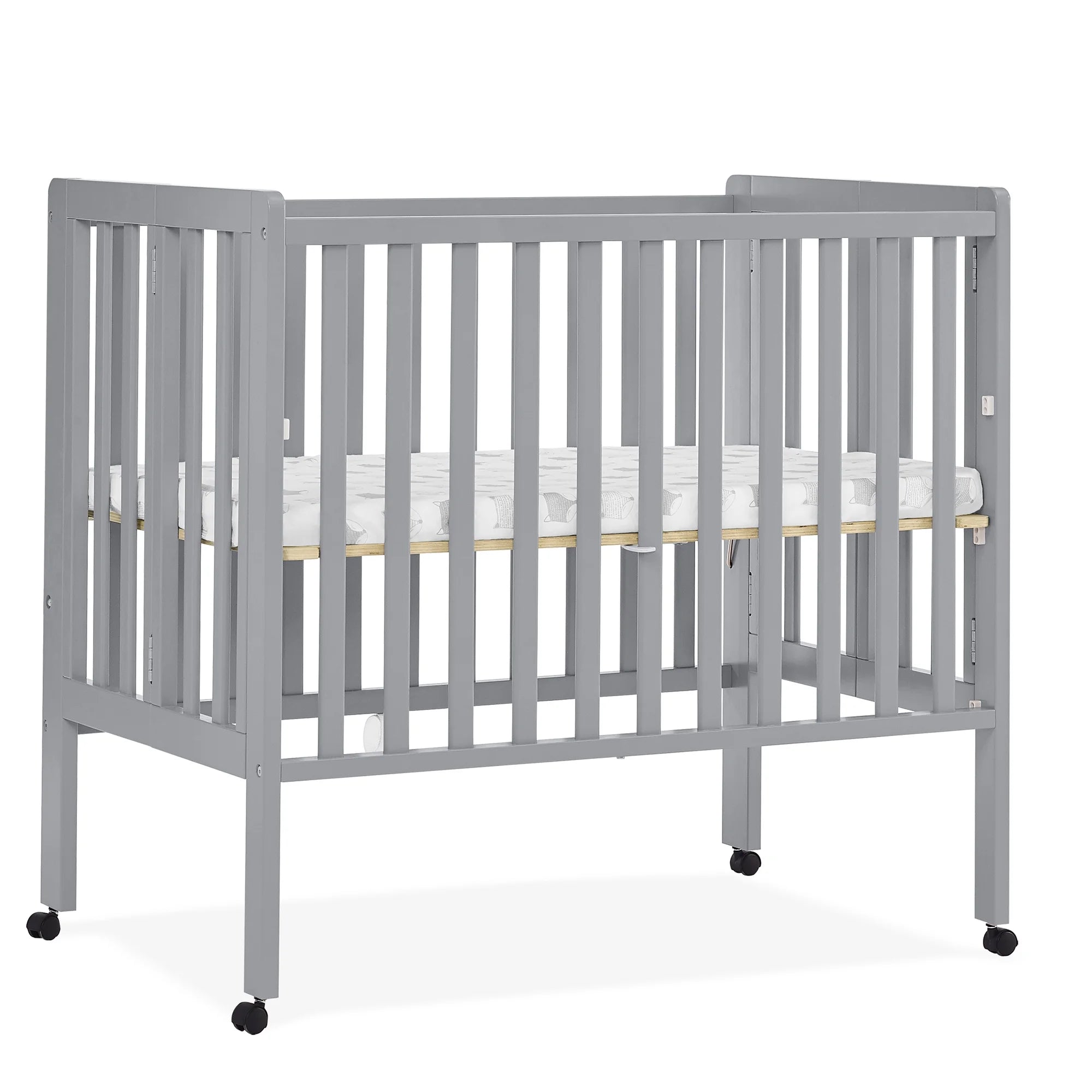 Delta Children Lee Portable Folding Mini Crib with 1.5 - Inch Mattress - Greenguard Gold Certified, Bianca White